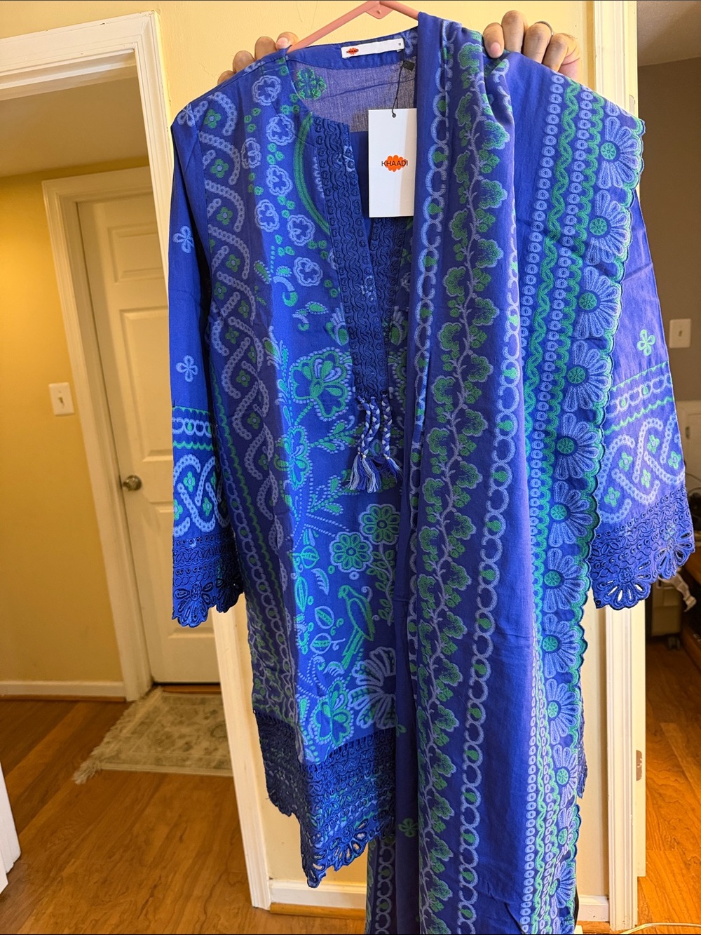 New Khaadi Blue Embroidered Women’s Dress with dupata Size 12